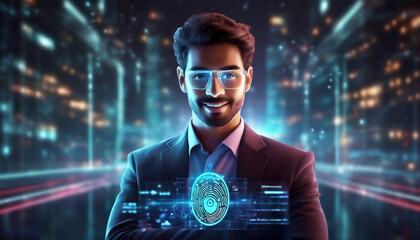 Businesswomen use laptops with AI application, Modern thinking with technology solve problems. generative ai