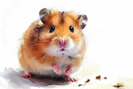 illustration design of a hamster in painting style