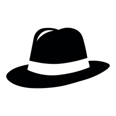 Hat black vector icon on white background