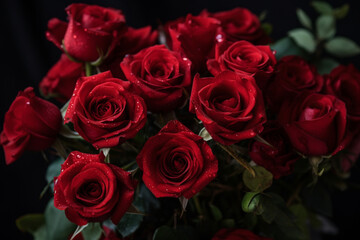 close-up red roses