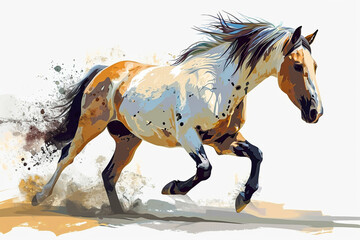 illustration design of a horse in painting style - obrazy, fototapety, plakaty
