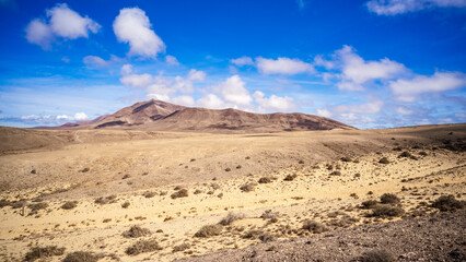 Typical landscape of Lanzarote. Canary Islands. Spain.