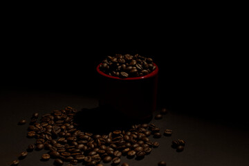 coffee beans in a cup