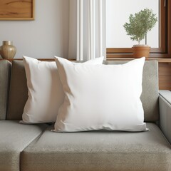 White pillow template, mockup