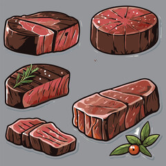 vector of beef meat, steak or wagyu. editable and easy to use
