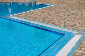 swimming pool with blue water in the hotel in Egypt Dahab South Sinai