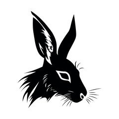 Fototapeta na wymiar Hare black vector icon on white background