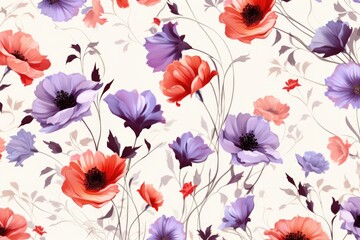 abstract color background with flowers, banner on a common background
