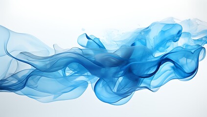 Abstract blue smoke on a white background. Design element for graphics artworks.