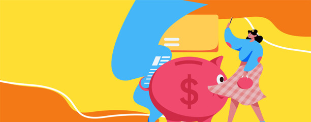 Internet financial management investment flat vector concept operation hand drawn illustration
