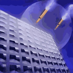 Cruise missile attack on the building