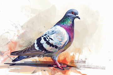 illustration design of a painting style dove