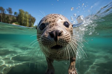 a seal swimming in the water - Powered by Adobe
