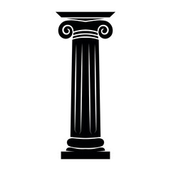 Greek pillar black vector icon on white background