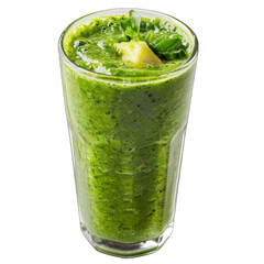 Green Smoothie Side View Isolated on Transparent or White Background, PNG
