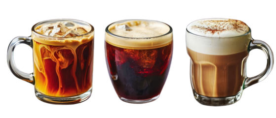 Irish Coffee Mug Top View Isolated on Transparent or White Background, PNG