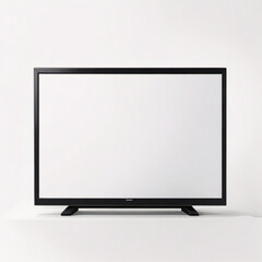 Naklejka premium LED-TV-Fernsehbildschirm-Attrappe/Attrappe, leer auf weißem Wandhintergrund