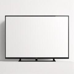 LED-TV-Fernsehbildschirm-Attrappe/Attrappe, leer auf weißem Wandhintergrund