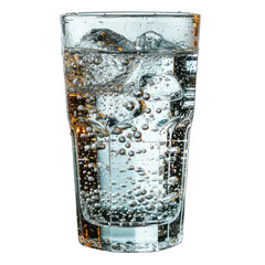 Sparkling Water Glass Isolated on Transparent or White Background, PNG