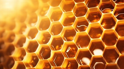 Background texture and pattern of honeycomb. Ai generative