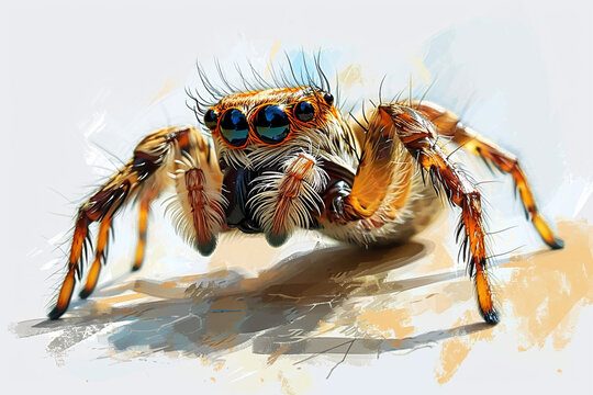 illustration design of a painting style spider