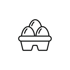 Fototapeta premium Eggs line icon isolated on transparent background