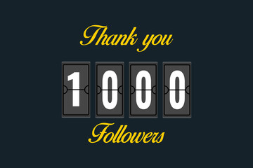 1000 followers greeting card for social network