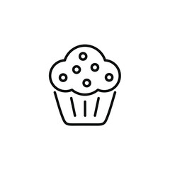 Muffin line icon isolated on transparent background