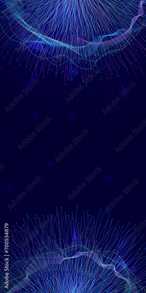 Aufkleber abstract image of neural connections on blue background. technological background for a design on th