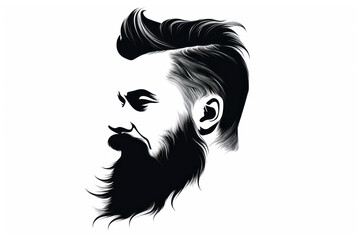 silhouette of a man icon. Barbershop illustration