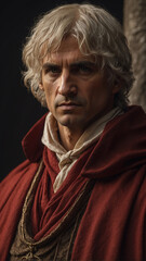 Realistic Portrait of Italian Poet Dante Alighieri