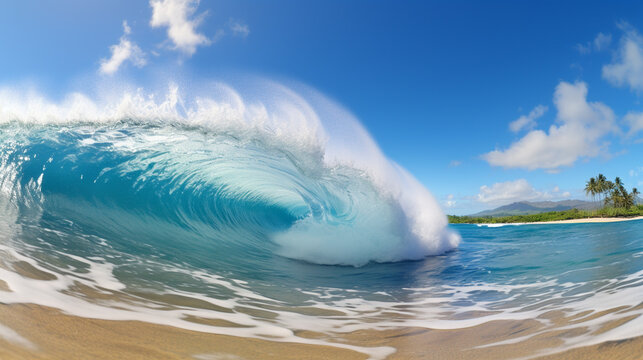 wave on the beach HD 8K wallpaper Stock Photographic Image 