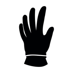 Glove black vector icon on white background
