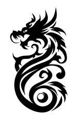Dragon stencil illustrations, or dragon tribal art are suitable for design elements, prints and tattoos