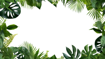 Green leaves frame cut out