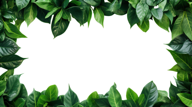 Green leaves frame cut out