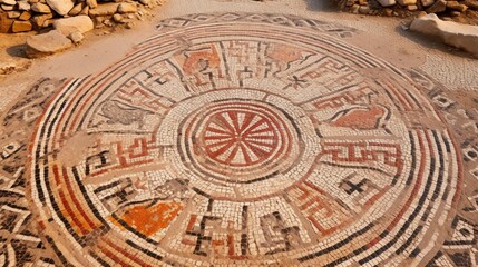 the intricate mosaic patterns found in Roman homes and buildings. - obrazy, fototapety, plakaty