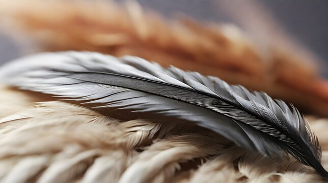 Close-up of a Feather Quill, Emphasize the fine details of a feather quill, background image, generative AI