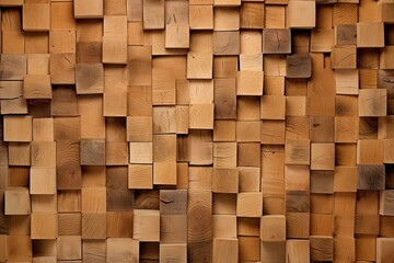 Natural Wood Background. Textured Wall Paneling and Wood Blocks for Interior Design and Crafts