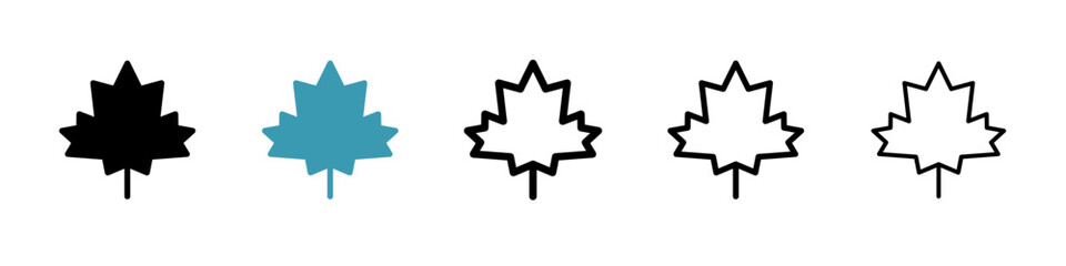 Maple leaf vector illustration set. Canadian autumn leaves icon for UI designs. - obrazy, fototapety, plakaty
