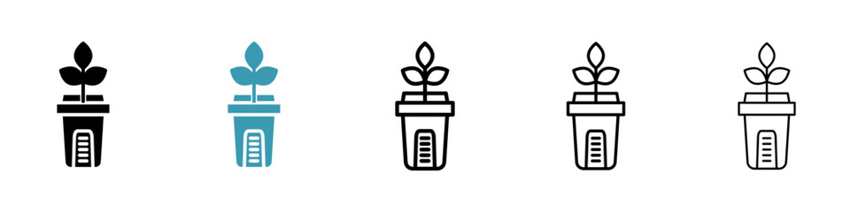 Composter vector illustration set. Food compost bin container icon for UI designs. - obrazy, fototapety, plakaty