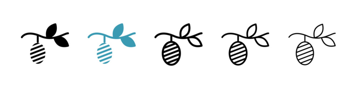 Cocoon vector illustration set. Butterfly silkworm icon. Caterpillar metamorphosis for UI designs.