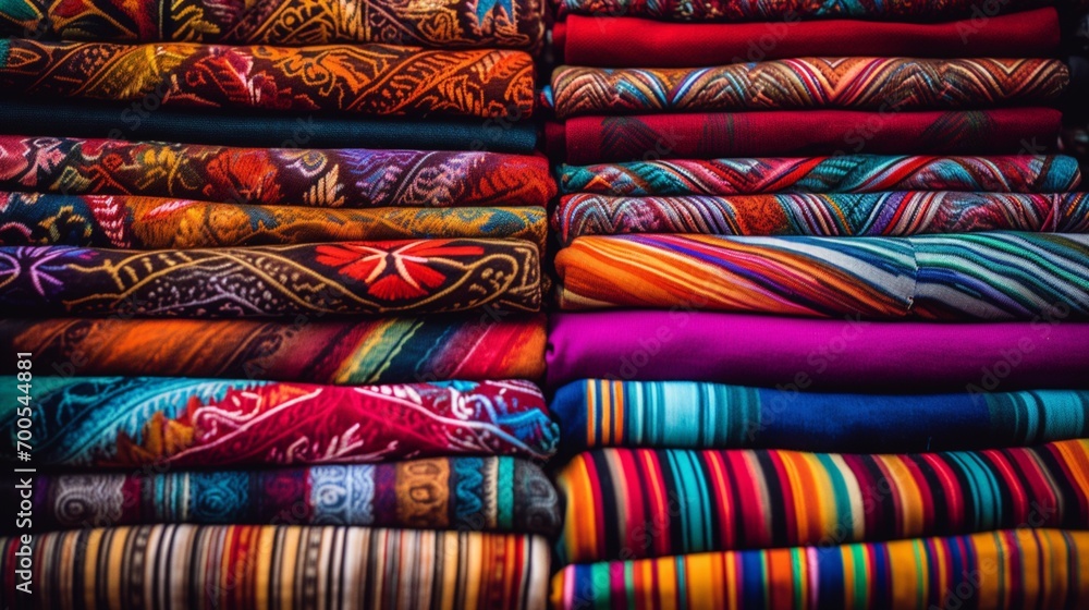 Wall mural the vibrant colors and patterns of mayan textiles and clothing.