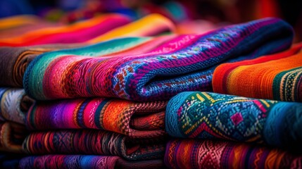 the vibrant colors and patterns of Mayan textiles and clothing.