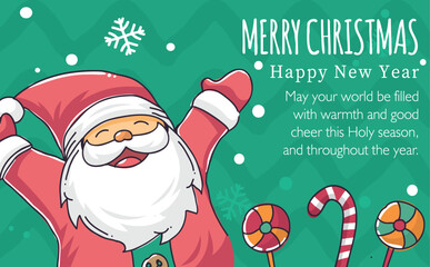 christmas card with santa claus