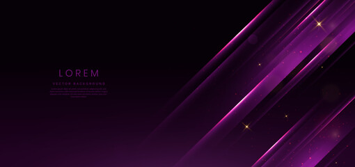 Elegant purple background with purple diagongl line and lighting effect sparkle. - obrazy, fototapety, plakaty