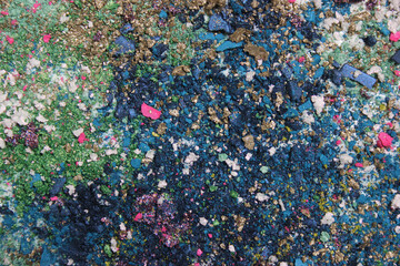 Mixed Crushed Make up Pigment Texture Close up