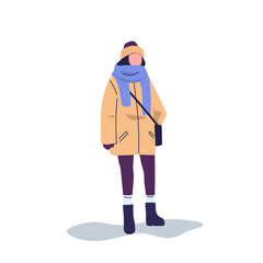 People wear fashion winter clothes set vecctor design