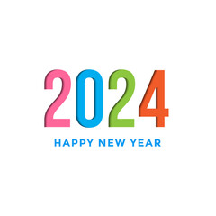 Happy new year 2024 logo design