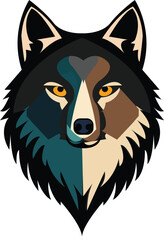 wolf head mascot logo, Wolf head emblem, Vector wolf mascot logo template, wolves mascot e sport logo character design for wolf gaming and sport